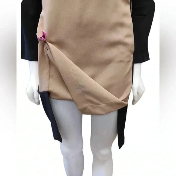 Liviana Conti Black Tan Ling Sleeve Midi Dress Size XL - Picture 3 of 13